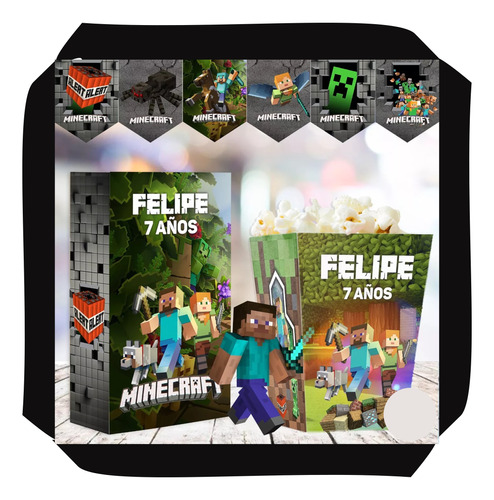 Kit Imprimible Minecraft Personalizado Full+obsequios