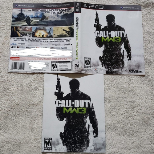 Call Of Duty Mw3 Ps3 Portada Y Manual 