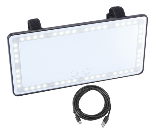 Espejo Retrovisor Interior Espejo Cosmético Led Negro