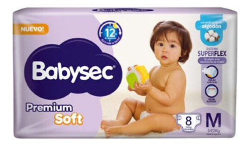 Pañales Descartables Babysec Premium Soft Talle M X 8un Género Sin género Tamaño Mediano (M)