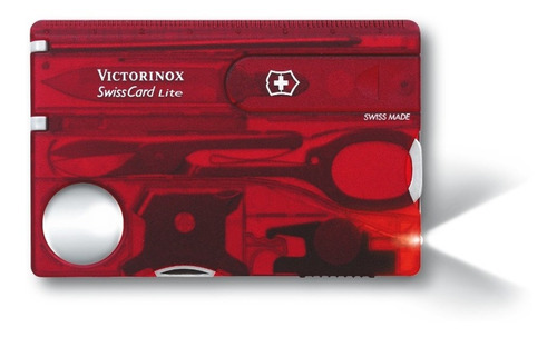 Cor vermelha translúcida Swisscard Lite Victorinox
