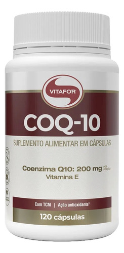Suplemento em capsula Vitafor Coezima COQ-10 COQ10 120 Capsulas 200mg Sabor sem sabor