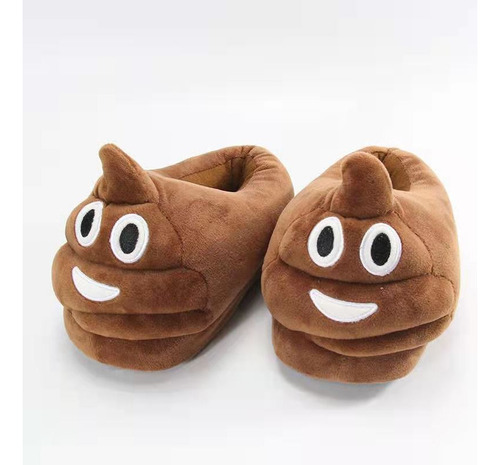 Wacky Poop Zapatillas De Casa De Algodón De Tacón Cálido