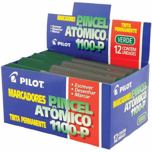 Imagem 1 de 1 de Pincel Atômico Verde 1100-p Caixa Com 12 Un. Pilot 05981