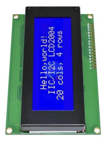 Pantalla Lcd 4 Lineas 20 Caracteres Fondo Azul Para Mcu