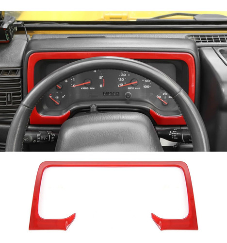 Para Jeep Wrangler Tj Dash Trim Panel Instrumento Rojo