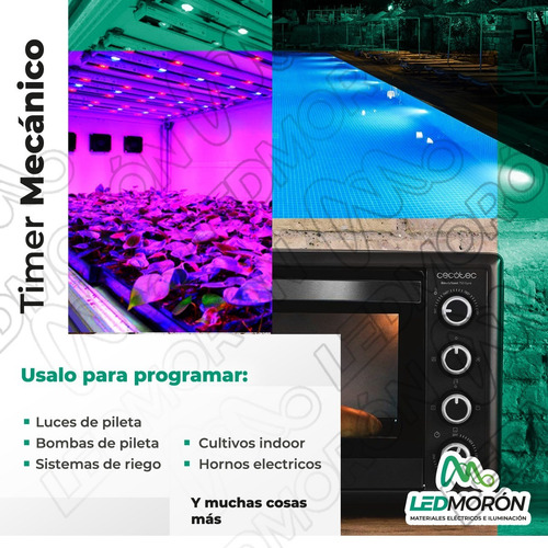 Imagen 3 de 7 de Timer Mecánico Programable Enchufable Piletas Bombas 220v