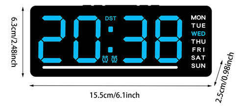 Reloj Digital Reloj Led Cinco Niveles De Brillo Número Azul