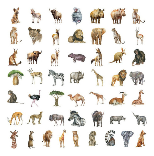50 Pegatinas De Grafiti Con Dibujos Animados De Animales Sal