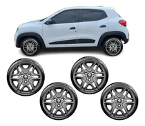 Comprar Jogo 4 Calotas Renault Kwid 18u002F19 Aro 14 Grafite Brilhante