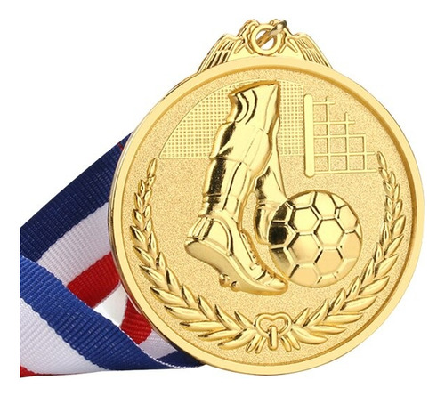 Medalla Deportiva Futbol Metálica Grabada 5 Cm C/cinta.
