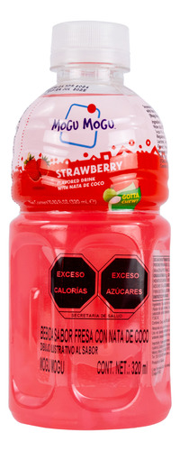Bebida Mogu Mogu Sabor Fresa Nata De Coco Tailandesa 320ml