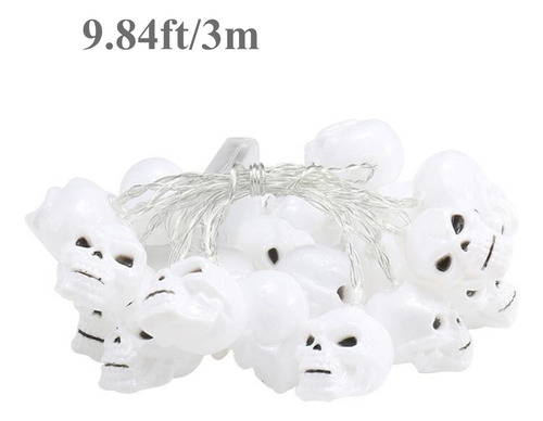 Guirnalda De Luces Led Con Forma De Calavera De Halloween En