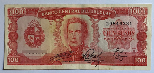 Billete Uruguay 100 Pesos 1967, 7a712 Rotondaro, Bu11