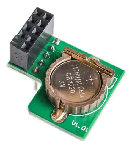 Tecneu Reloj Tiempo Real Ds1307 Rtc Puerto Ttl I2c para Raspberry Pi con Pila CR1220