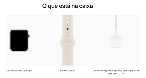 Apple Watch Se 40mm Gps Starlight ( Estelar ) Bege Mesh Bege Branco