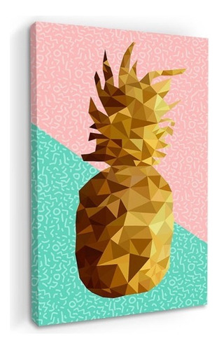 Cuadros Popart Tipo Oleo En Canvas Artistíco Color Ilustración-piña-dorada