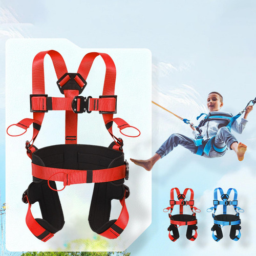 Bungee Trampolín Arnés Seguridad Sentarse Cuerpo Rojo