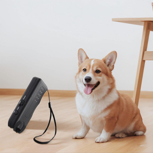 Repelente De Perros Ultrasónico Luminoso Portátil Negro Para