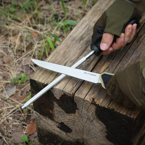 Flissa - Juego De 10 Cuchillos De Caza Con Cuchillo De Piel