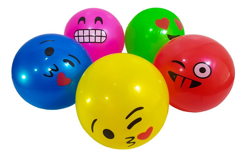 Pelota De Goma De Juego Emoji 22cm X 2 Unidades