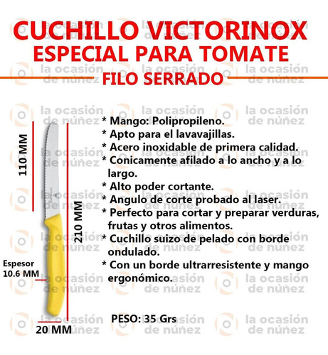 Imagen 2 de 7 de Cuchillo Cocina Victorinox Dentado 11 Cm Acero Inoxidable