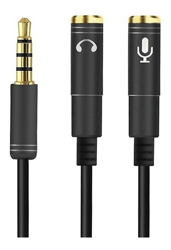 Cabo Adaptador 20cm Auxiliar P3x2p2 Celular, Fone