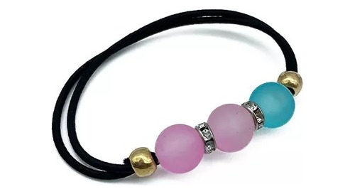 Collet Con 3 Perlas De Colores Accesorios Para El Pelo