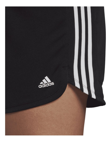 Short adidas Mujer Dama Pacer 3 Franjas Negro Entrenamiento