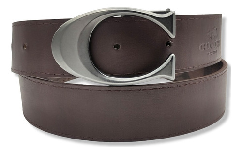 Cinturón Coach Monogram Chocolate Reversible Doble Unisex