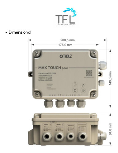 Central De Comando Led New Max Touch Pool 7 Saídas - Tholz 12V