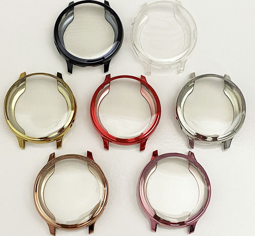 2x Pulseira Compatíveis Com Galaxy Active2 44mm 1 Capa Case Cor Amarela - Branca Largura Da Pulseira 20 Mm