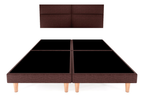Recamara Base Cama Box Cabecera Cairo Chocolate Matrimonial Color Marrón