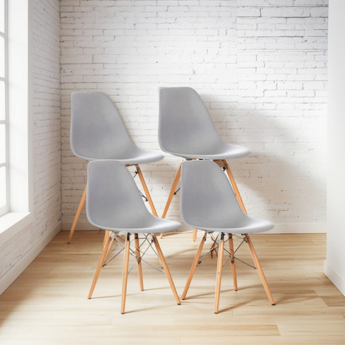 Silla De Comedor Eames Lumax Color Negro, 4 Unidades