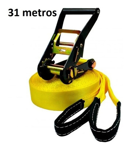 Kit Slackline Cinta 31 Metros X 50mm 3 Toneladas + Catraca