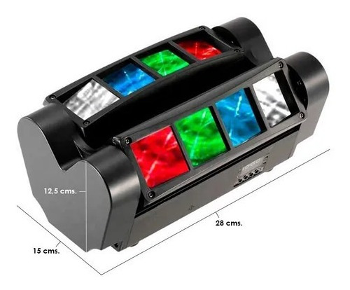 Cabeza Movil Dmx Led Spider Beam Rgbw 8x3w Luz Disco