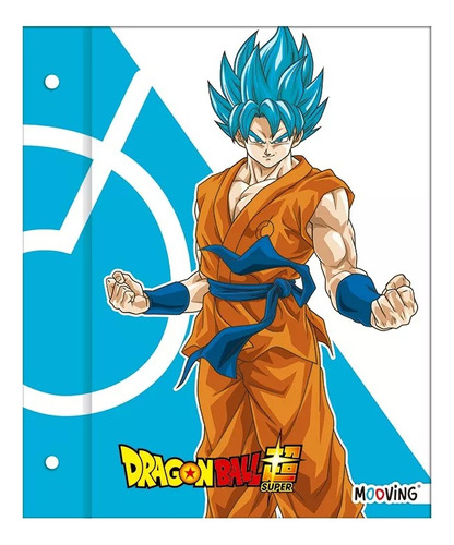 Carpeta Mooving Escolar Cordon Dos Tapas Nº3 Dragon Ball Color Azul