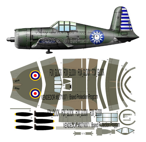 Vultee P-66 Vanquard 4 Esquemas 1.33 Papercraft