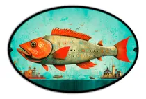 Comprar #128 - Cuadro Decorativo Vintage Pez Pescado Arte Pesca Rio