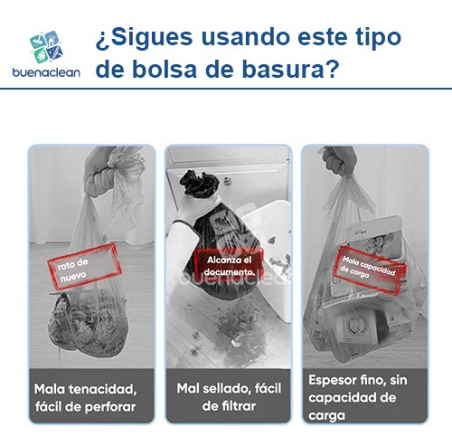 Bolsa De Basura Con Cordón Buenaclean 50*60 30l 180piezas