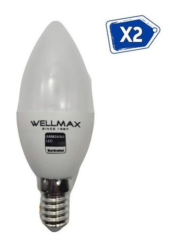 Bombillo Led Tipo Vela C37 5w E14 6500k 100/240v Wellmax