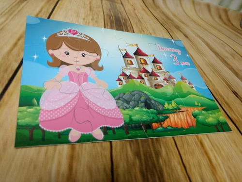 Imagem 3 de 4 de Convite Quebra Cabeças Princesa Personalizado - 10 Unidades