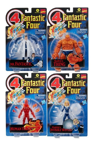 4 Fantasticos Set Retro (fantastic Four) Marvel Legends Ugo