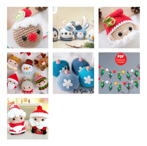 Combo 25 Patrones De Navidad Tejidos A Crochet Amigurumis
