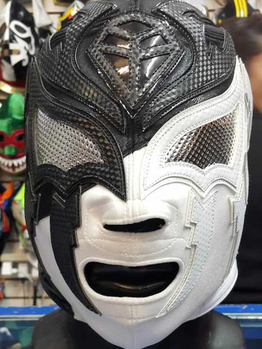 Máscara Profesional Del Luchador La Sombra Blanco Y Negro