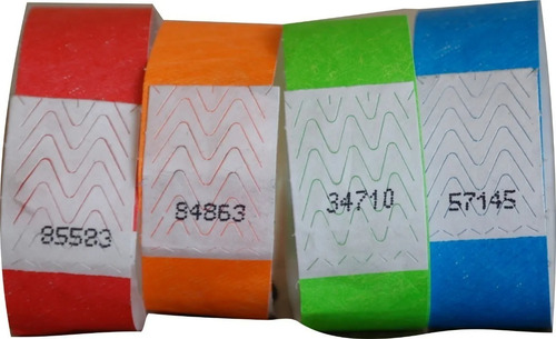 Imagen 4 de 4 de Manillas Seguridad Papel Tyvek Para Eventos ( 100 Impresas )