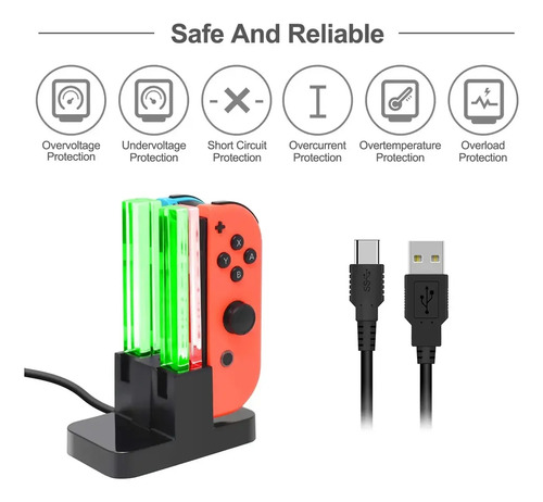 Dock De Carga Con Led Para Joy-cons De Nintendo Switch