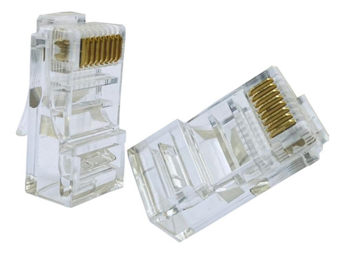 Conector Rj45 Cat6 Banho De Ouro Pacote Com 100peças