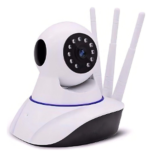 Câmera Ip 3 Antenas Wifi Wireless Yoosee 3ª Geração Noturna Cor Branco