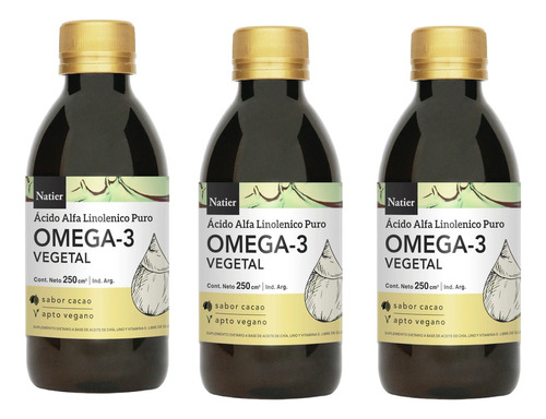 Omega-3 Vegetal X3 Natier Controla Colesterol  250ml C/u